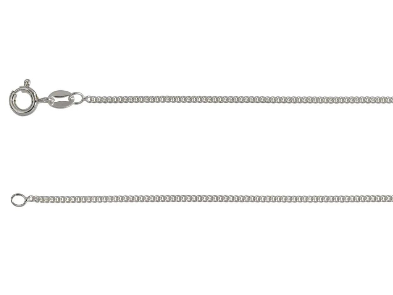 Rhodium Plated 1.5mm Round Curb Chain 18"/45cm Unhallmarked
