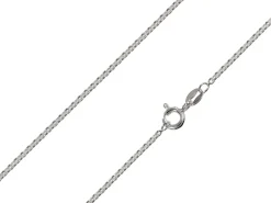 Rhodium Plated 1.8mm Tight Round Trace Chain 18"/45cm Unhallmarked
