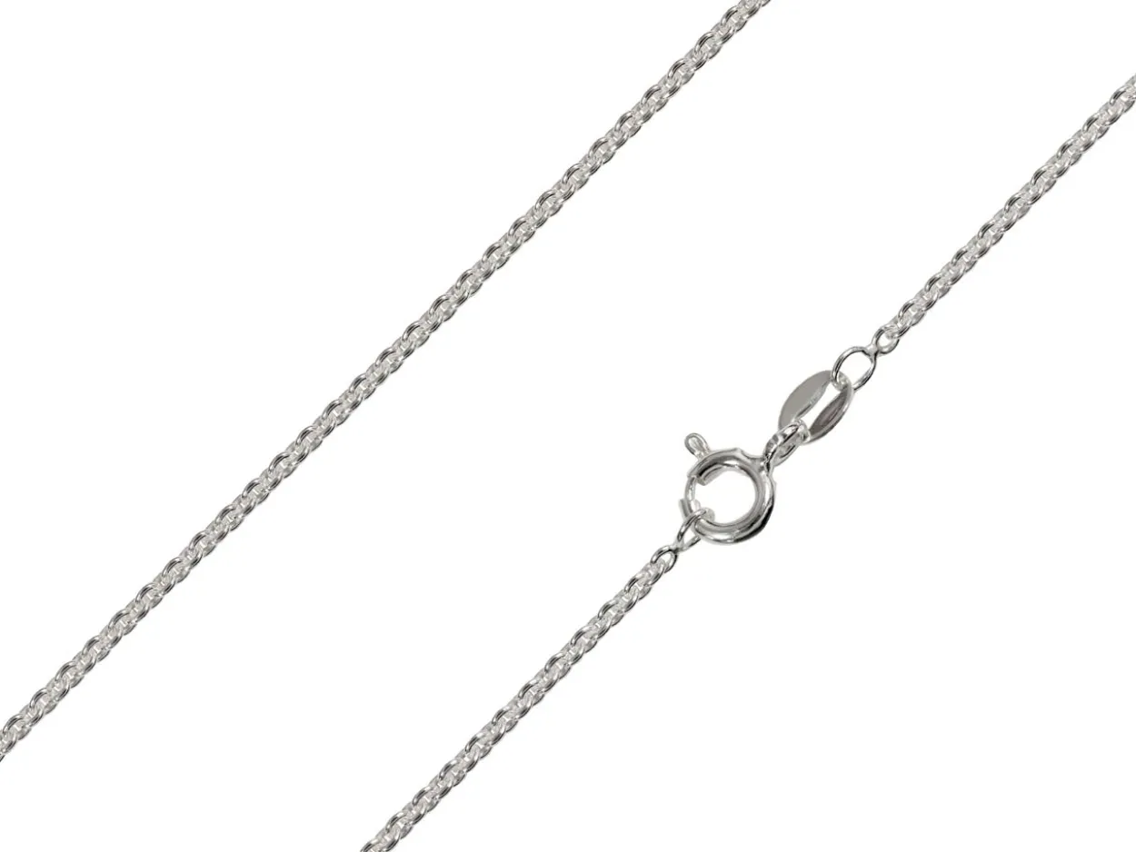 Rhodium Plated 1.8mm Tight Round Trace Chain 18"/45cm Unhallmarked