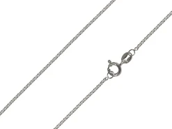 Rhodium Plated 1.4mm Tight Round Trace Chain 18"/45cm Unhallmarked