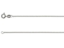 Rhodium Plated 1.4mm Tight Round Trace Chain 18"/45cm Unhallmarked