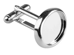 Rhodium Plated Oval Heavyweight Cufflink 18x13mm Pack of 4
