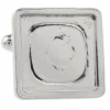 Rhodium Plated Square Heavyweight Cuff Link 16mm Pack of 4
