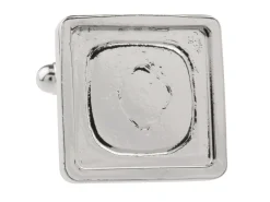 Rhodium Plated Square Heavyweight Cuff Link 16mm Pack of 4