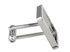 Rhodium Plated Square Heavyweight Cuff Link 16mm Pack of 4