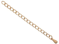 Rose Gold Plated 2.7mm Extension Chain 2.2"/5.5cm With Dropper Small Unhallmarked