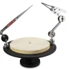 Rotating Round Soldering Platform With Double Fibre Tweezers And Third Hands