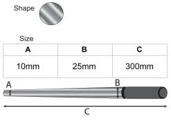 Round Marked Triblet Sizes A - Z+6, Steel, 300mm/11.8", 10-25mm Diameter