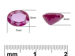 Ruby, Oval, 7x5mm