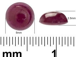 Ruby, Round Cabochon, 5mm