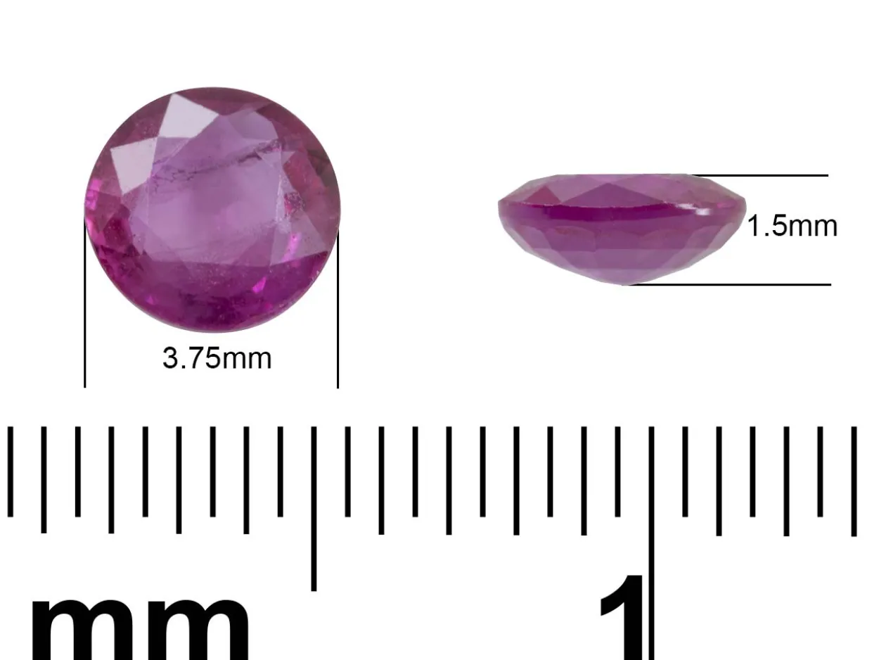 Ruby, Round, 3.75mm