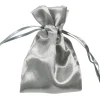 Satin Pouches Silver 7.6cm X 10cm Pack of 6