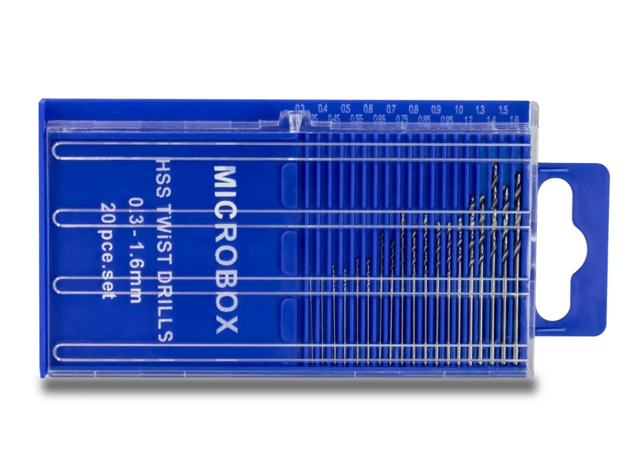 Set Of 20 Drills 0.3mm-1.6mm