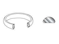 Silver D Shape Wedding Ring 5.0mm, Size S, 5.6g Heavyweight, Hallmarked, Wall Thickness 1.88mm, 100% Recycled Silver