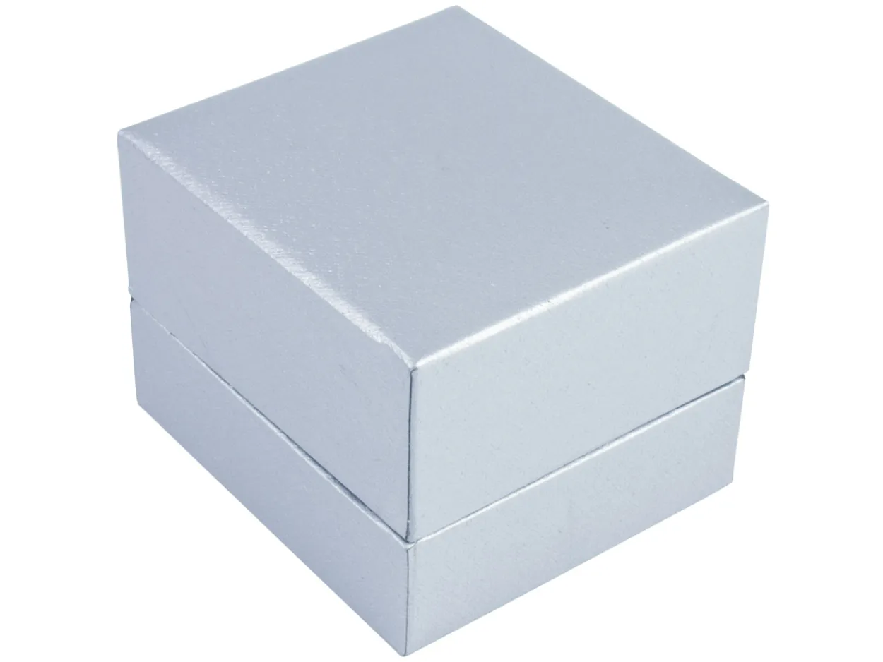 Silver Leatherette Ring Box