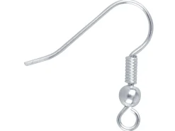 Silver Plated Bead And Loop Hook Ear Wire Pack of 10