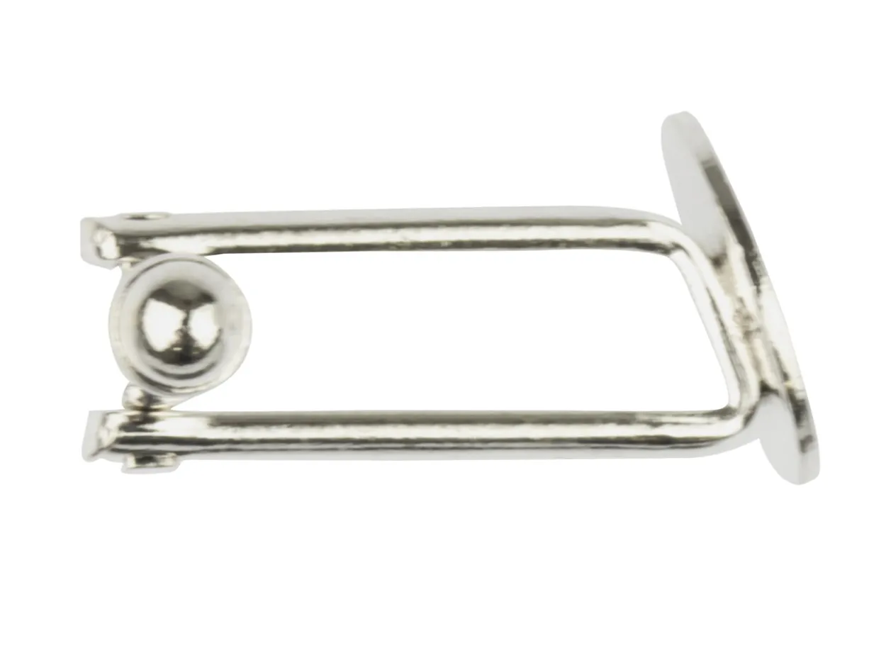 Silver Plated Cufflink With 11mm Flat Pad Pack of 6