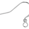 Silver Plated Flat Earring Hook Wire And Bead Pack of 10
