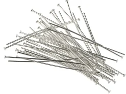 Silver Plated Head Pins 50mm Pack of 50