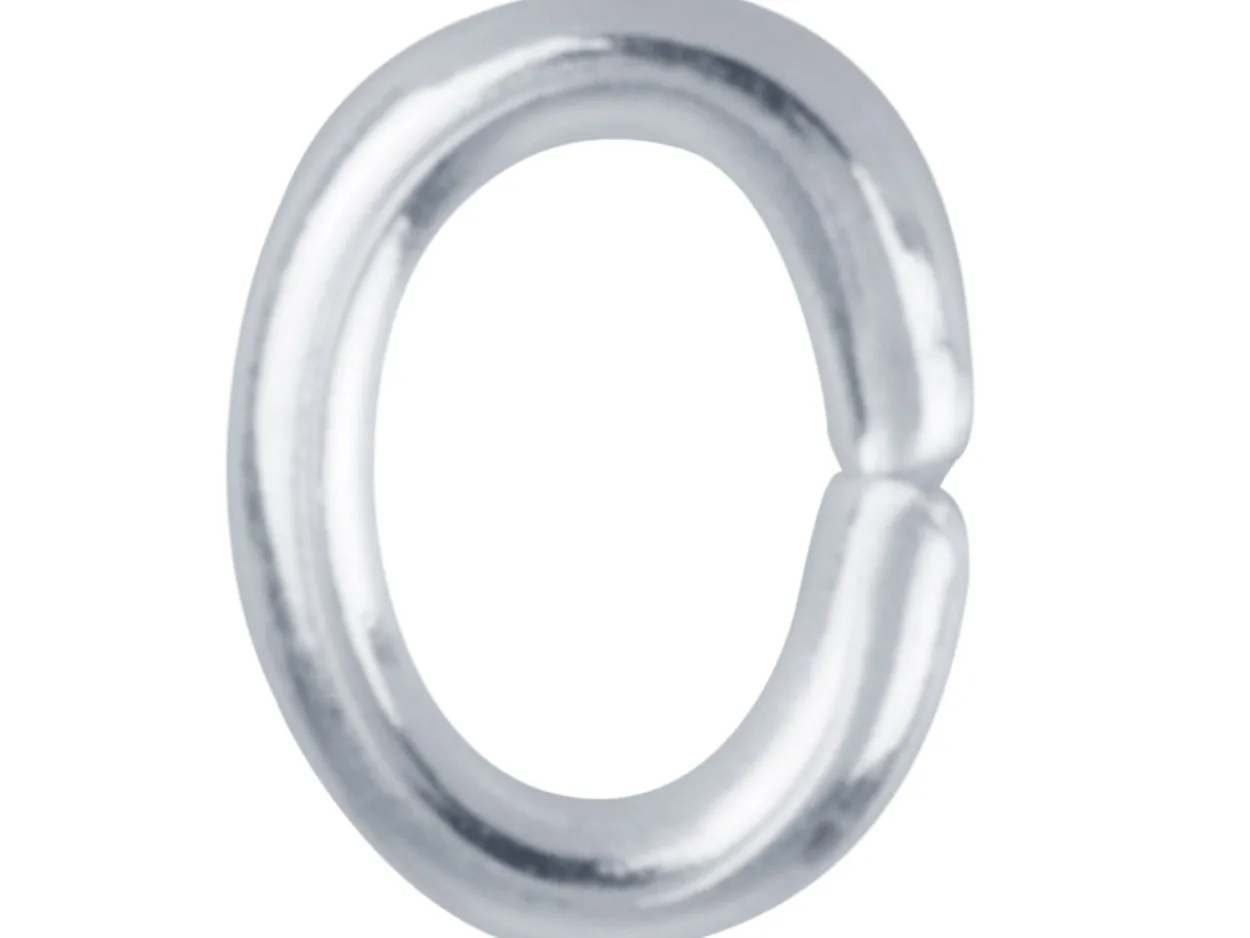 Silver Plated Jump Ring Oval 6mm Pack of 100