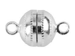 Silver Plated Magnetic Clasps Round Pack of 6