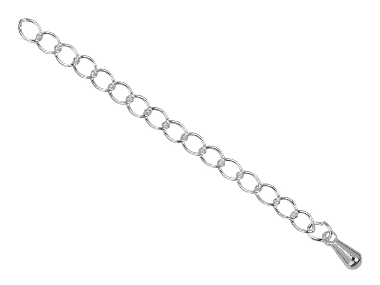 Silver Plated 2.7mm Extension Chain 2.2"/5.5cm With Dropper Small Unhallmarked