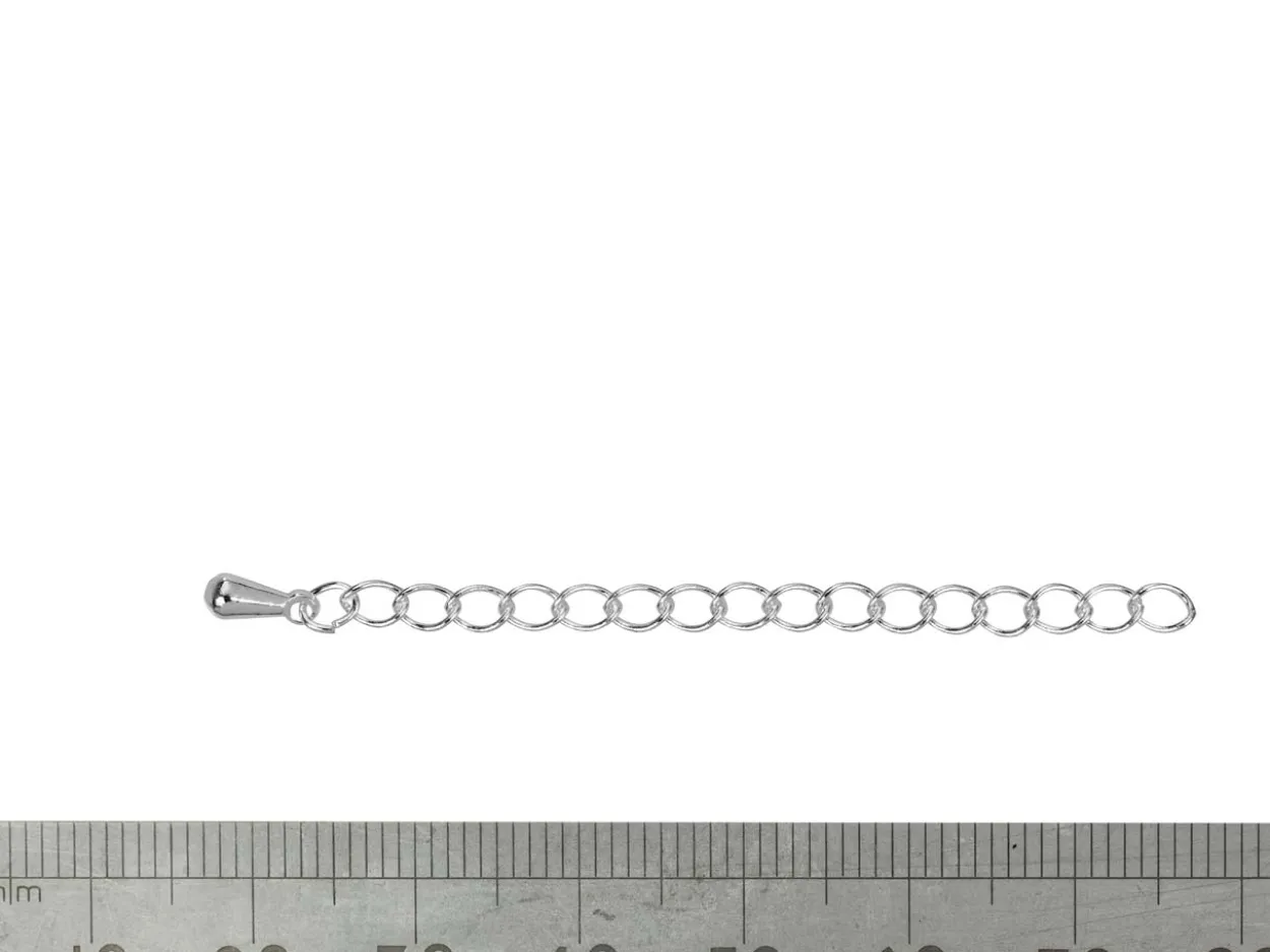 Silver Plated 2.7mm Extension Chain 2.2"/5.5cm With Dropper Small Unhallmarked