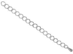 Silver Plated 4.5mm Extension Chain 3.3"/8.5cm With Dropper Large Unhallmarked