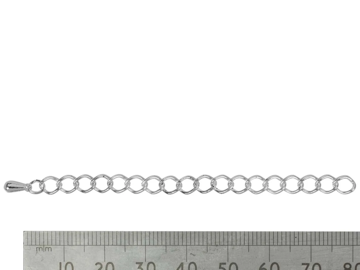 Silver Plated 4.5mm Extension Chain 3.3"/8.5cm With Dropper Large Unhallmarked