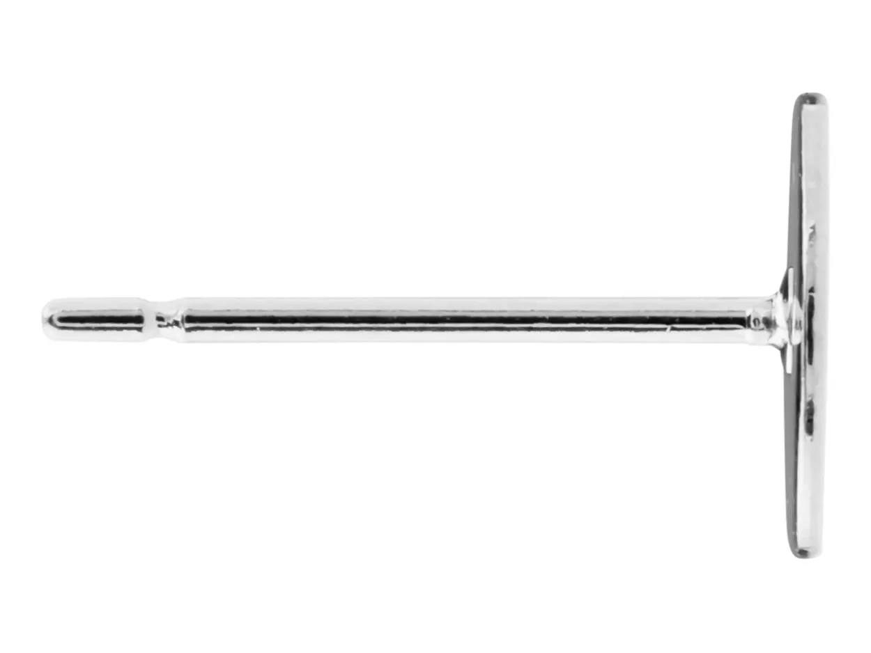 Silver Plated 7mm Flat Disc And Post, Pack of 10