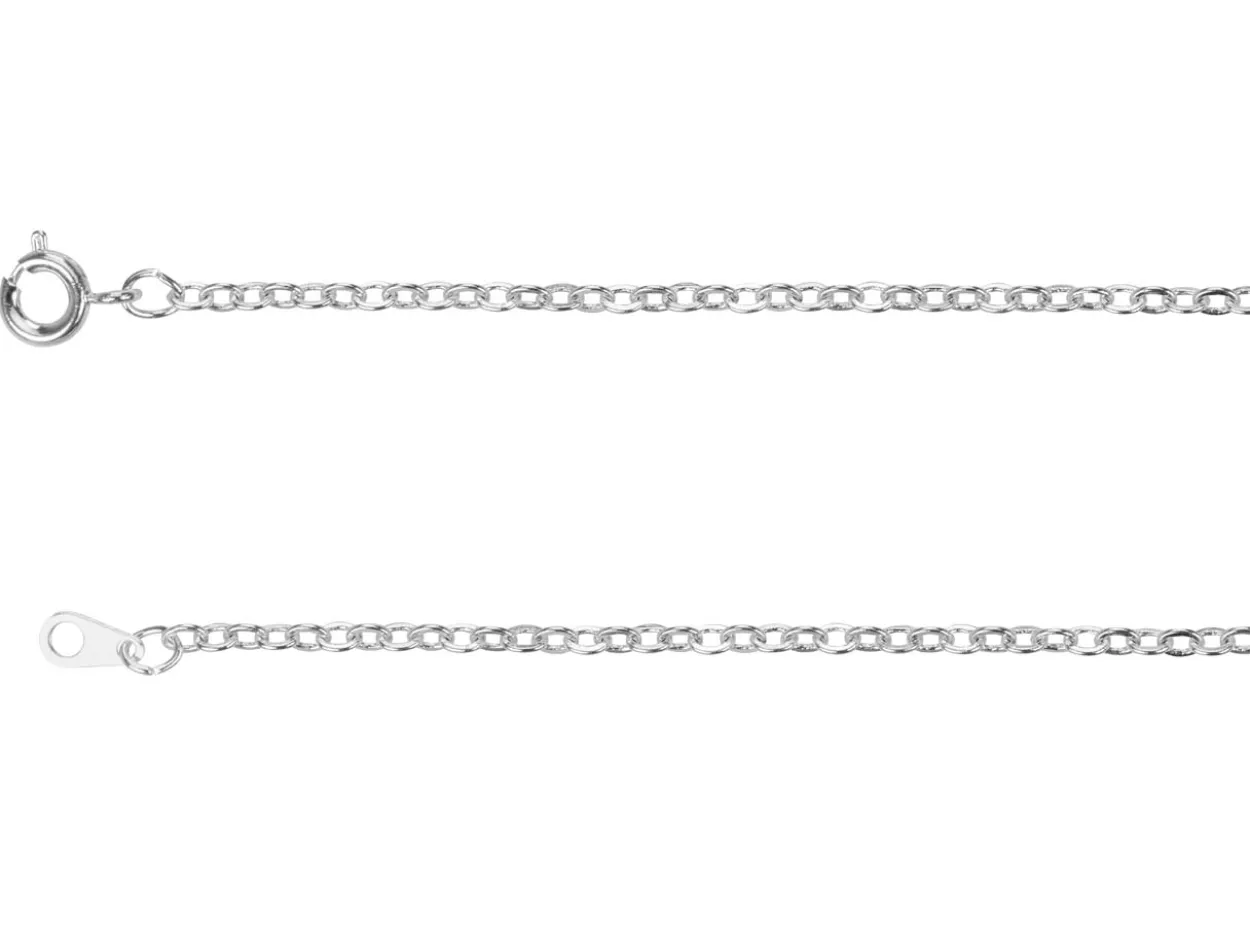 Silver Plated 2.3mm Oval Trace Chain 18"/45cm Unhallmarked