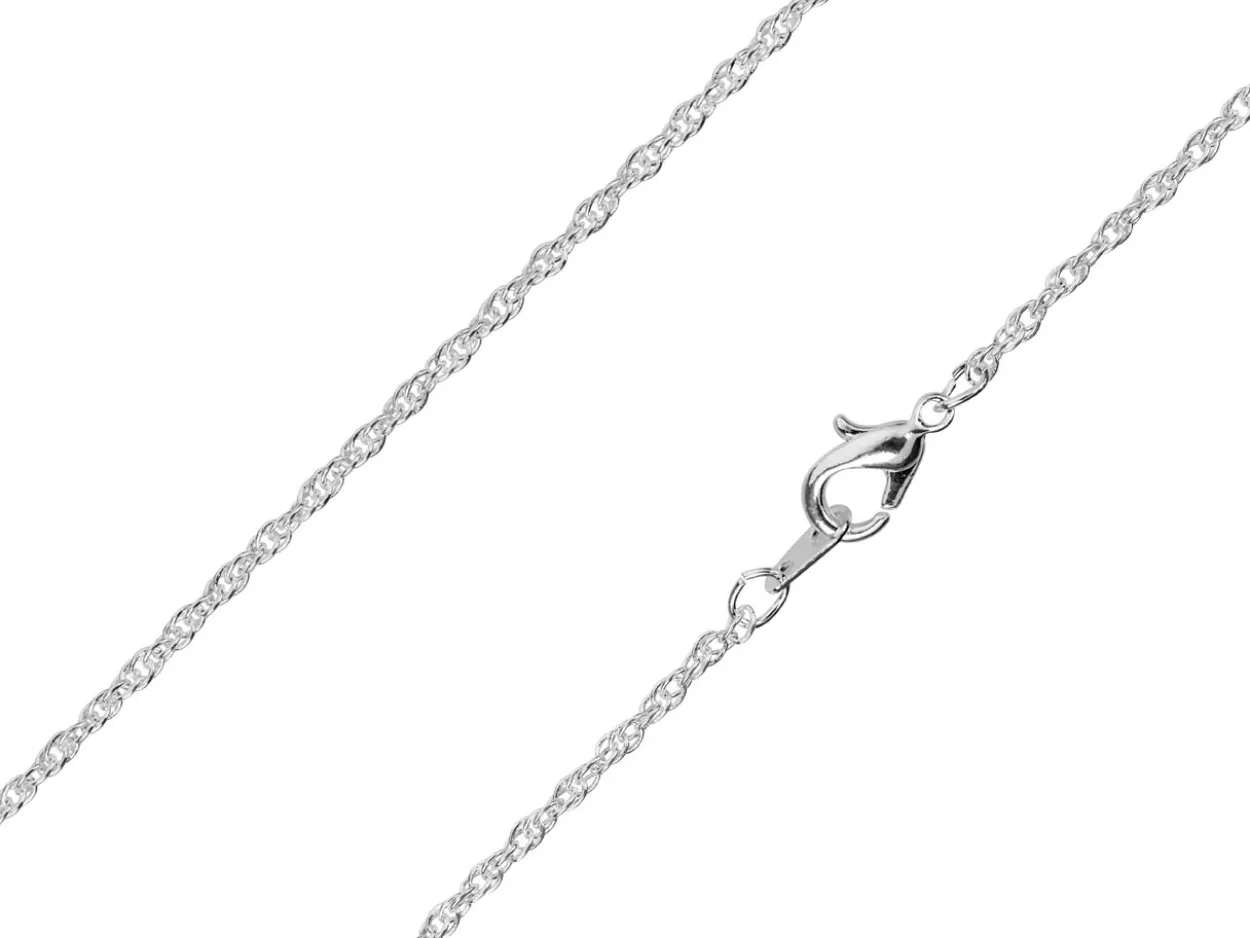 Silver Plated 1.8mm Prince Of Wales Rope Chain 18"/45cm Unhallmarked