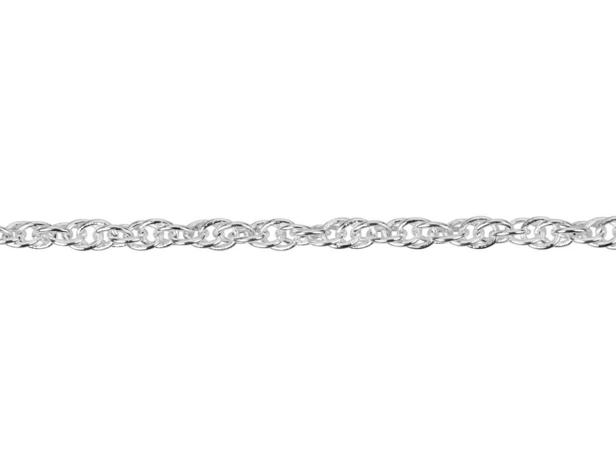 Silver Plated 1.8mm Prince Of Wales Rope Chain 18"/45cm Unhallmarked