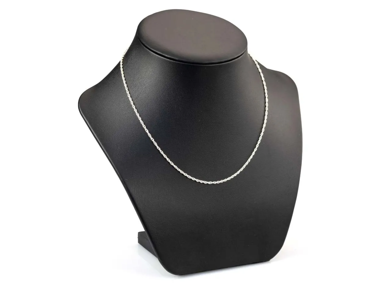 Silver Plated 1.8mm Prince Of Wales Rope Chain 18"/45cm Unhallmarked