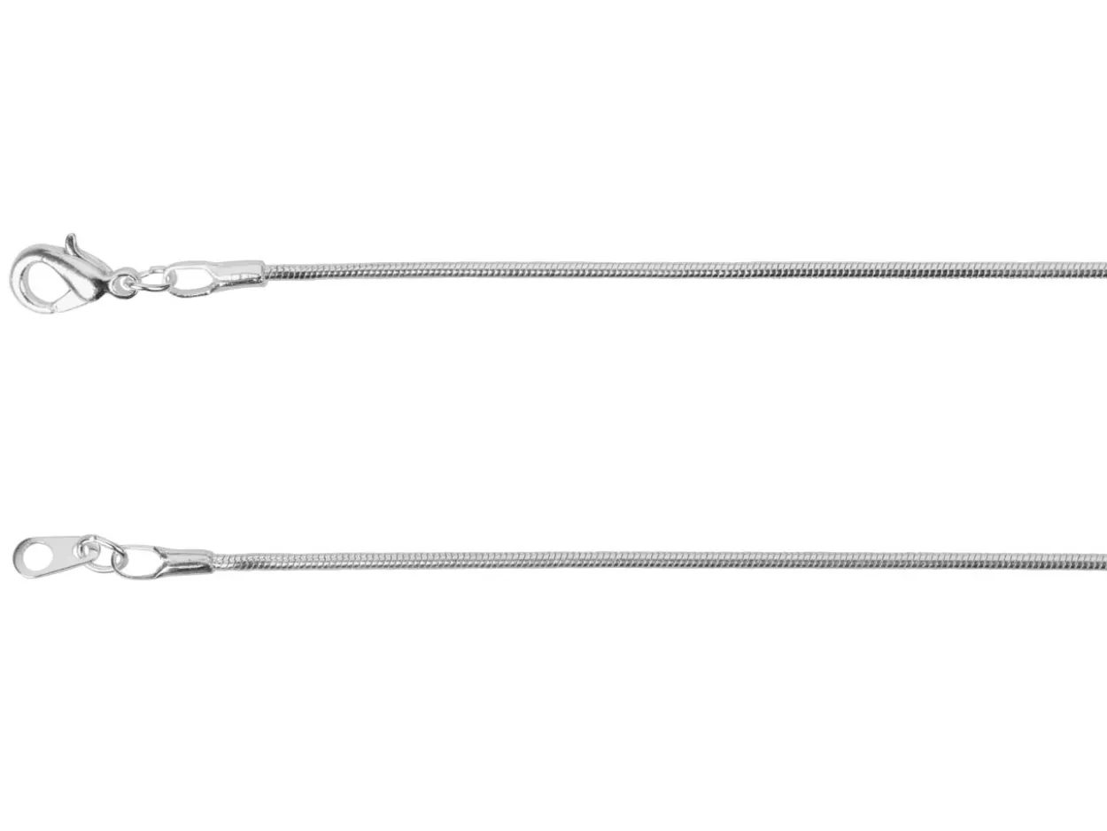 Silver Plated 1.1mm Round Snake Chain 16"/40cm Unhallmarked