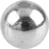 Silver Plated Plain Round 4mm 2 Hole Beads Pack of 50
