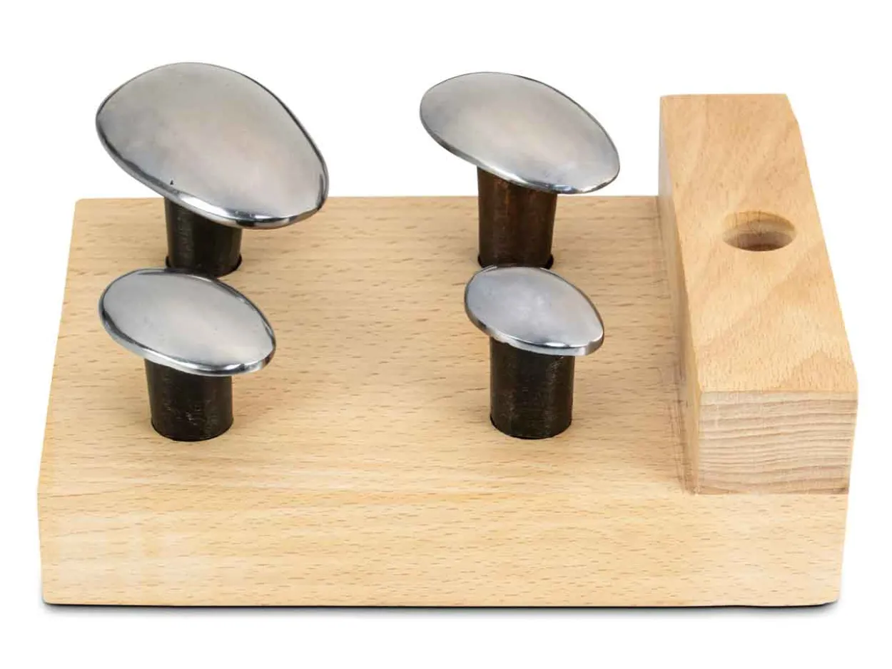 Spoon Stakes Set Of 4 With Wooden Stand