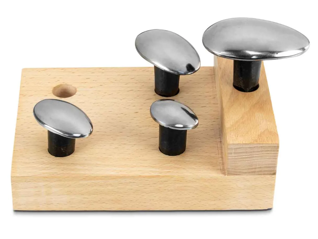 Spoon Stakes Set Of 4 With Wooden Stand