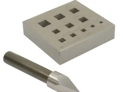 Square 17 Degree, Plate And Punch, 4-14mm With Square Corners