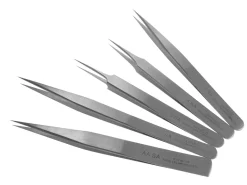 Stainless Steel Set Of 5 Antimagnetic Tweezers Ss/aa/3/4/5
