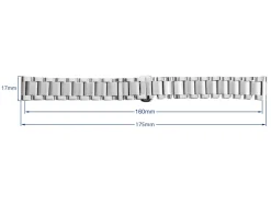 Stainless Steel Watch Bracelet, Centre Clasp, 18mm