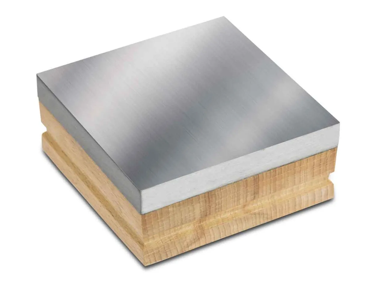 Steel Bench Block With Wooden Base, 76mm X 76mm