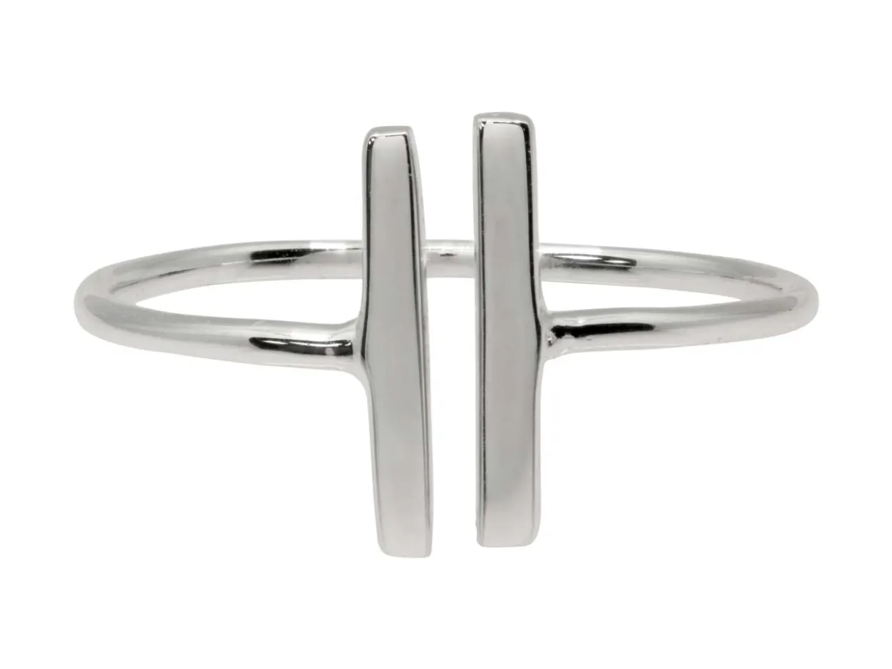 Sterling Silver Adjustable Bar Design Ring