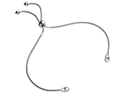 Sterling Silver Adjustable Ball Clasp And Box Chain Bracelet Component