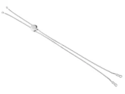 Sterling Silver Adjustable Ball Clasp And Spiga Chain Bracelet Component