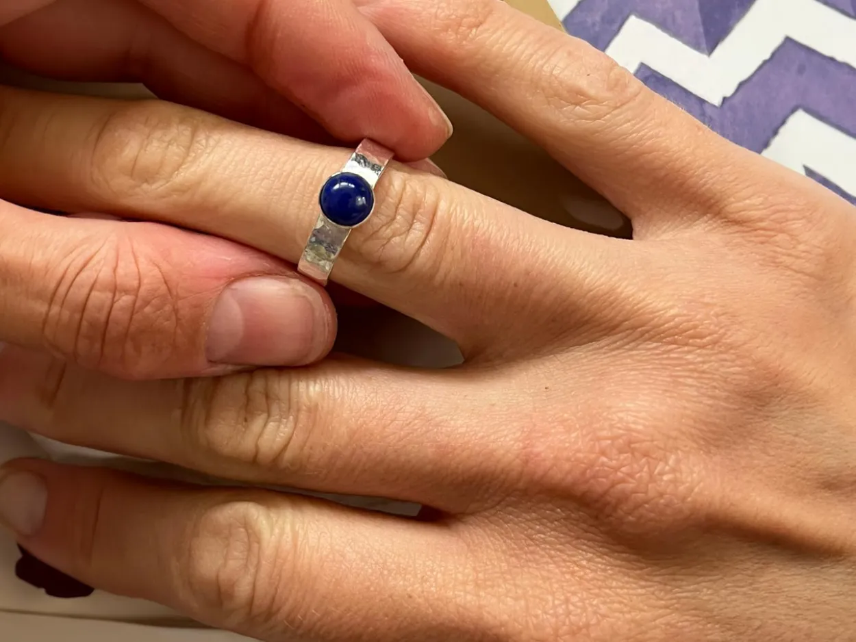 Sterling Silver Adjustable Lapis Ring Project