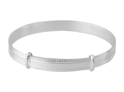 Sterling Silver Adjustable Plain Childs Bangle