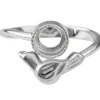 Sterling Silver Adjustable Ring With Bird And 6mm Cup