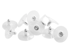 Sterling Silver And Plastic Ear Stud Back Pack of 10, 12mm