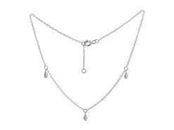 Sterling Silver Anklet With Pearl Accent Drop